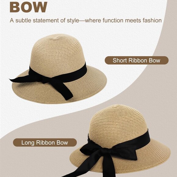 2XL/XL/L/M/S Womens Straw Hat,Wide Brim Sun Protection Beach Hats,UPF 50+ Floppy - Picture 7 of 7